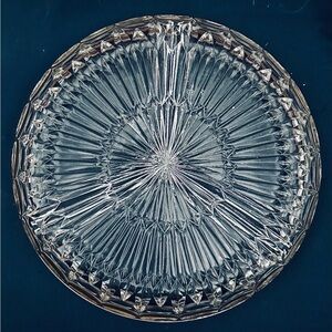 Vintage/antique Relish Dish silver plate Rim on Lead Crystal